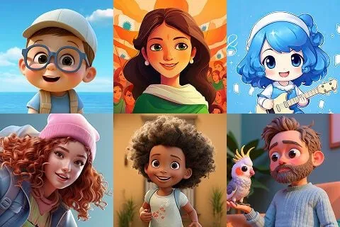 AI Image Editor transforming a photo into cartoon art style